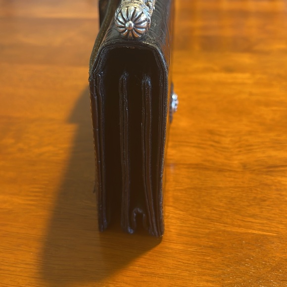 Brighton Vintage Wallet Clutch Hand Bag Crossbody Leather Silver Hardware - Picture 9 of 16